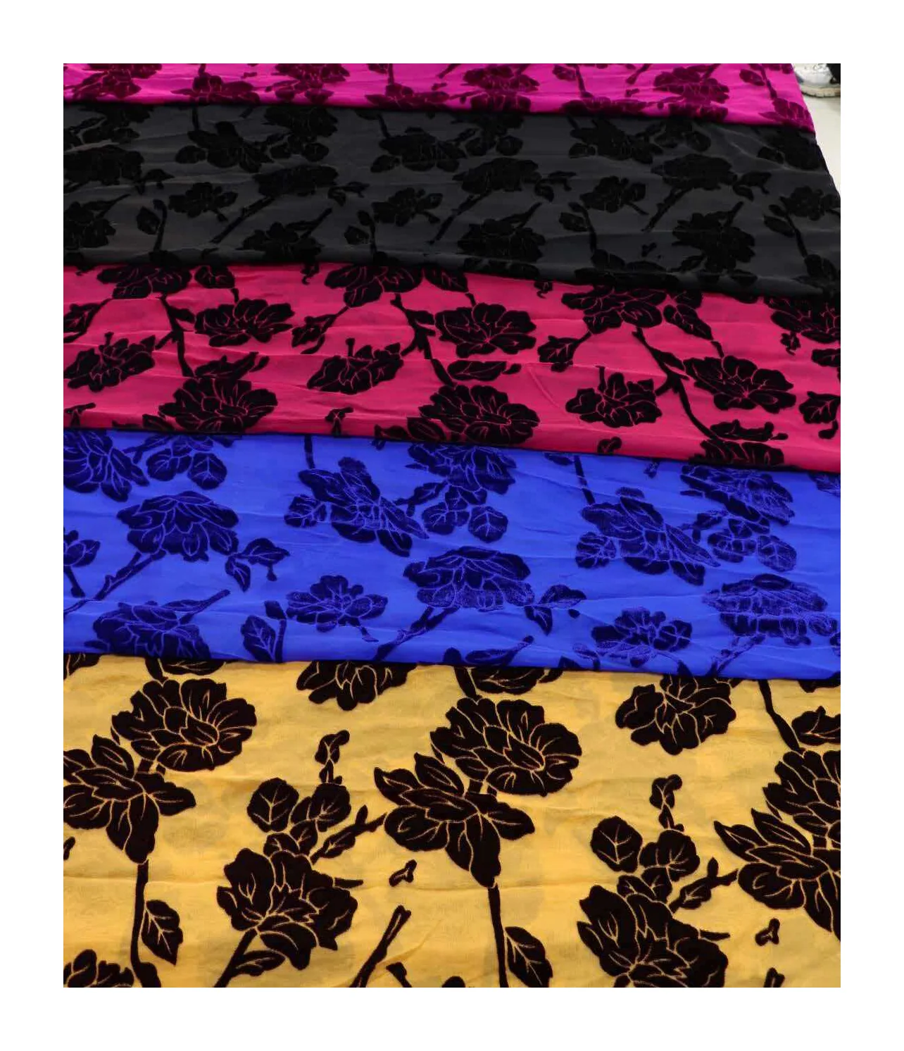 multicolor peony burnout velvet