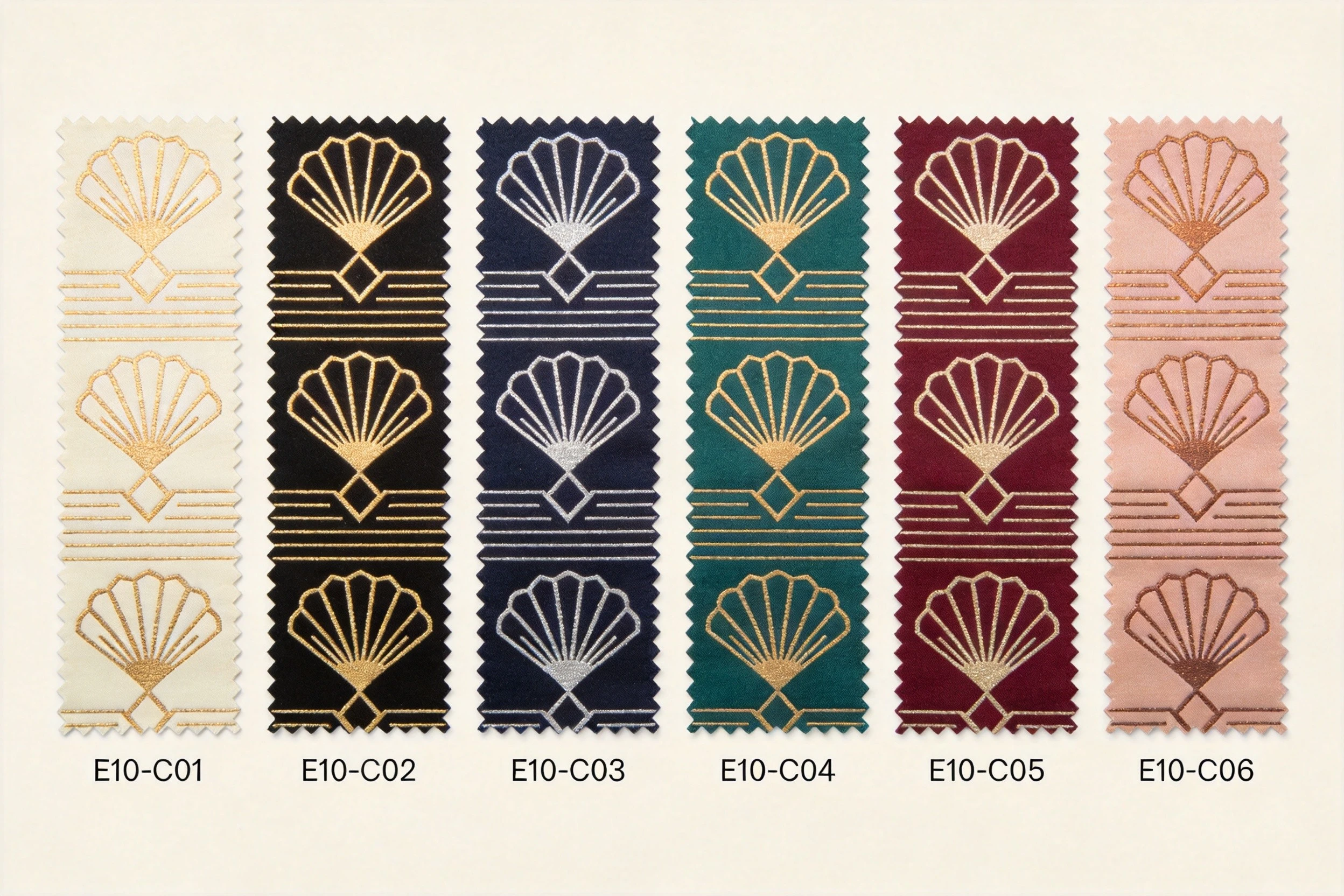 E10 Art Deco Geometric 6 colorways