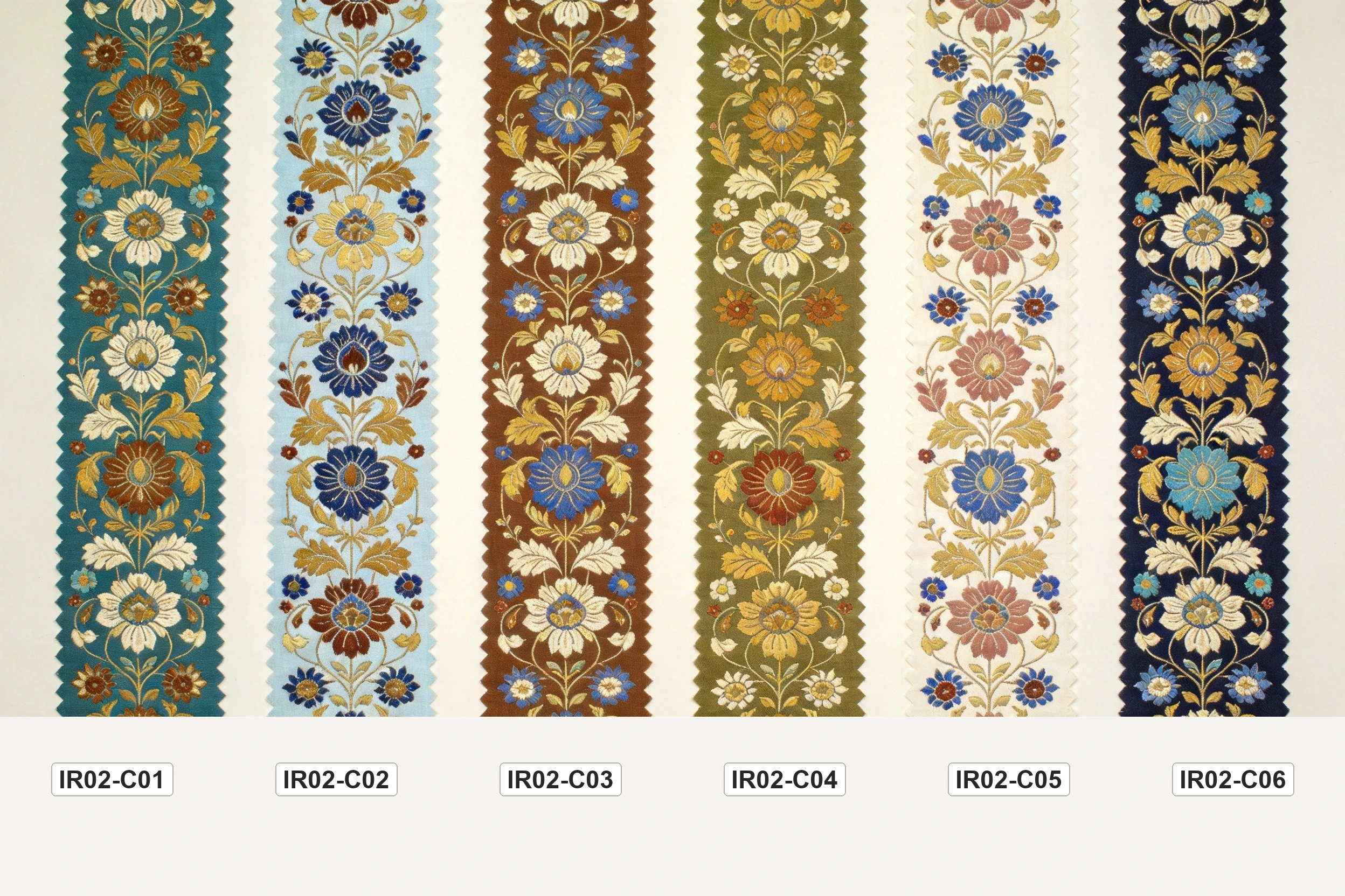 E14 Shah Abbasi Floral 6 colorways