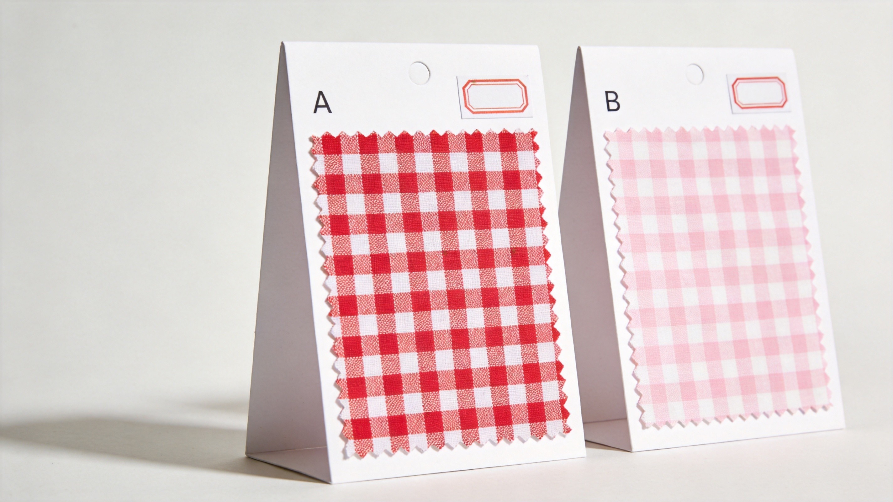 Cartes échantillons des motifs A-B en vichy