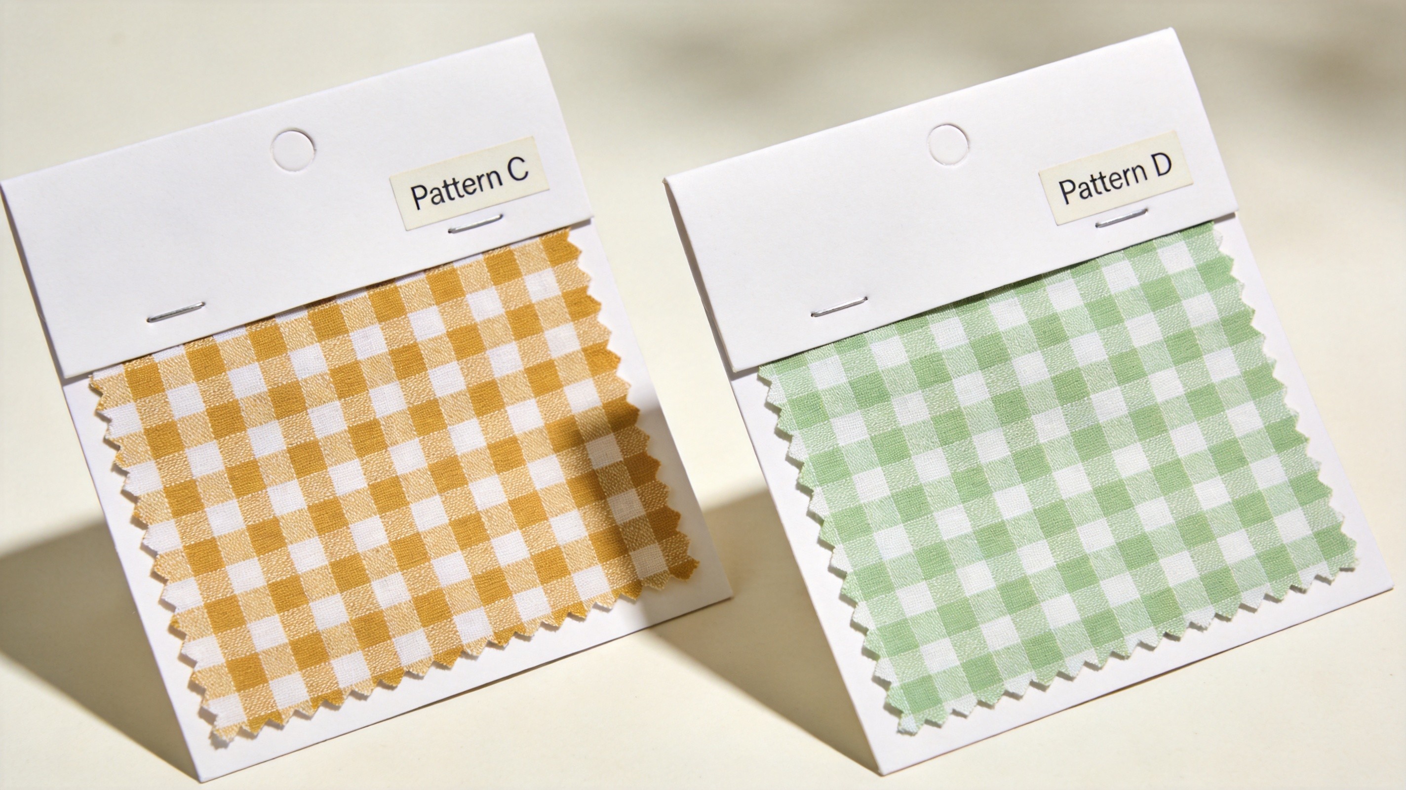 Cartes échantillons des motifs C-D en vichy