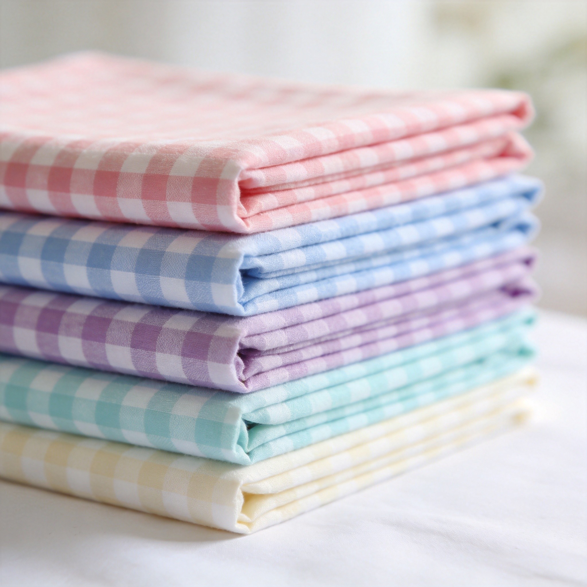 Présentation pliée du tissu vichy 7702
