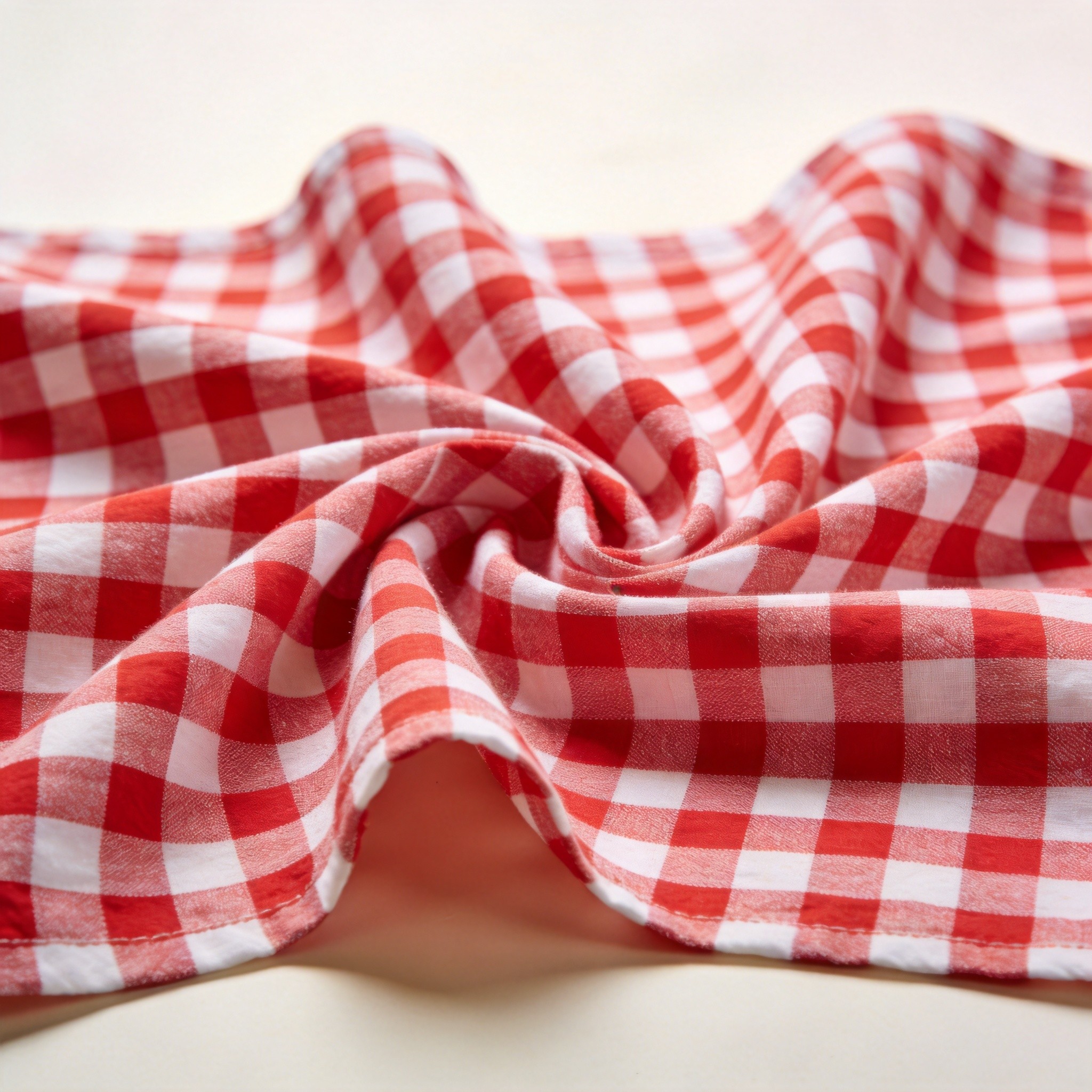Tissu ouvert en vichy rouge-blanc 7702