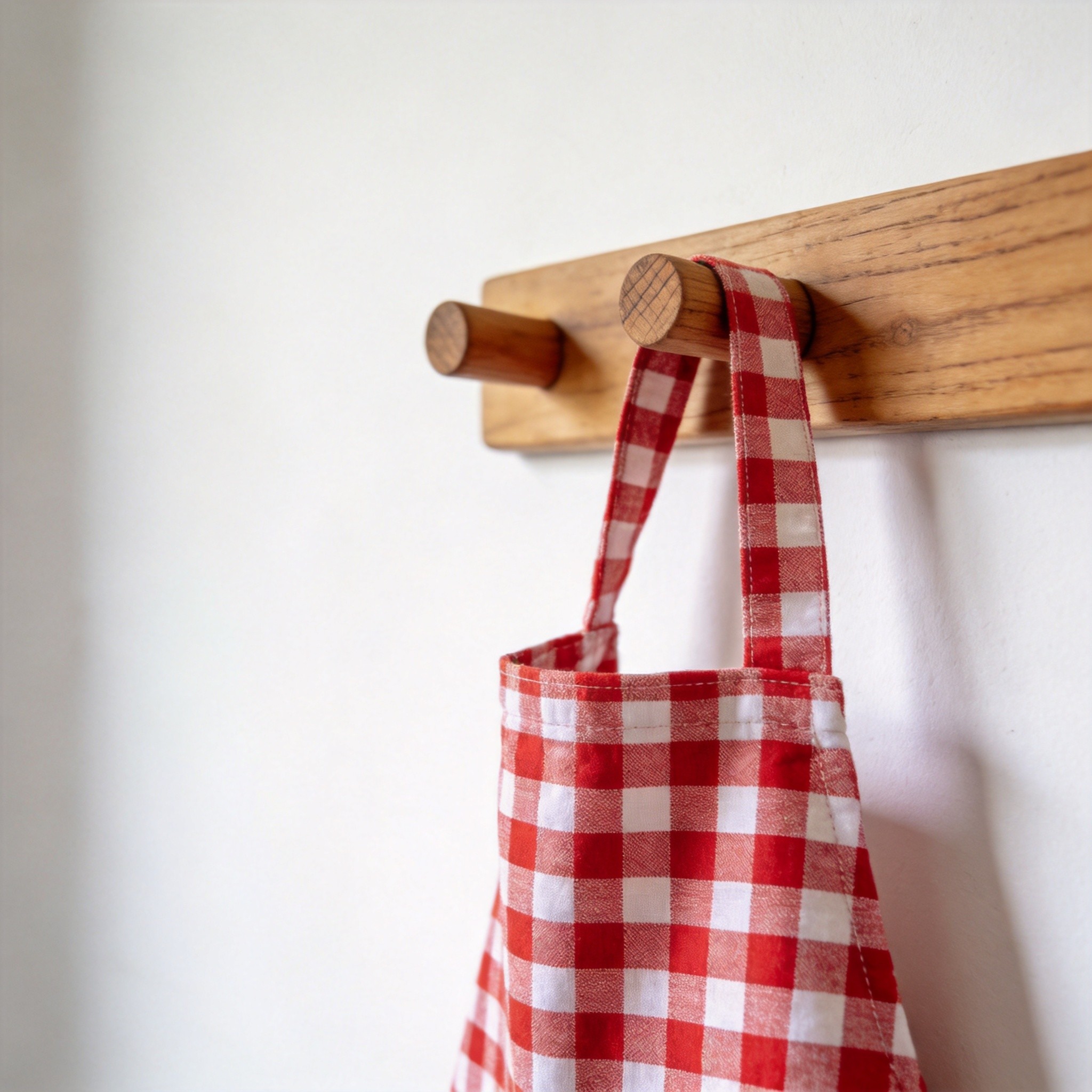 Exemple d’application : tablier en vichy rouge en coton