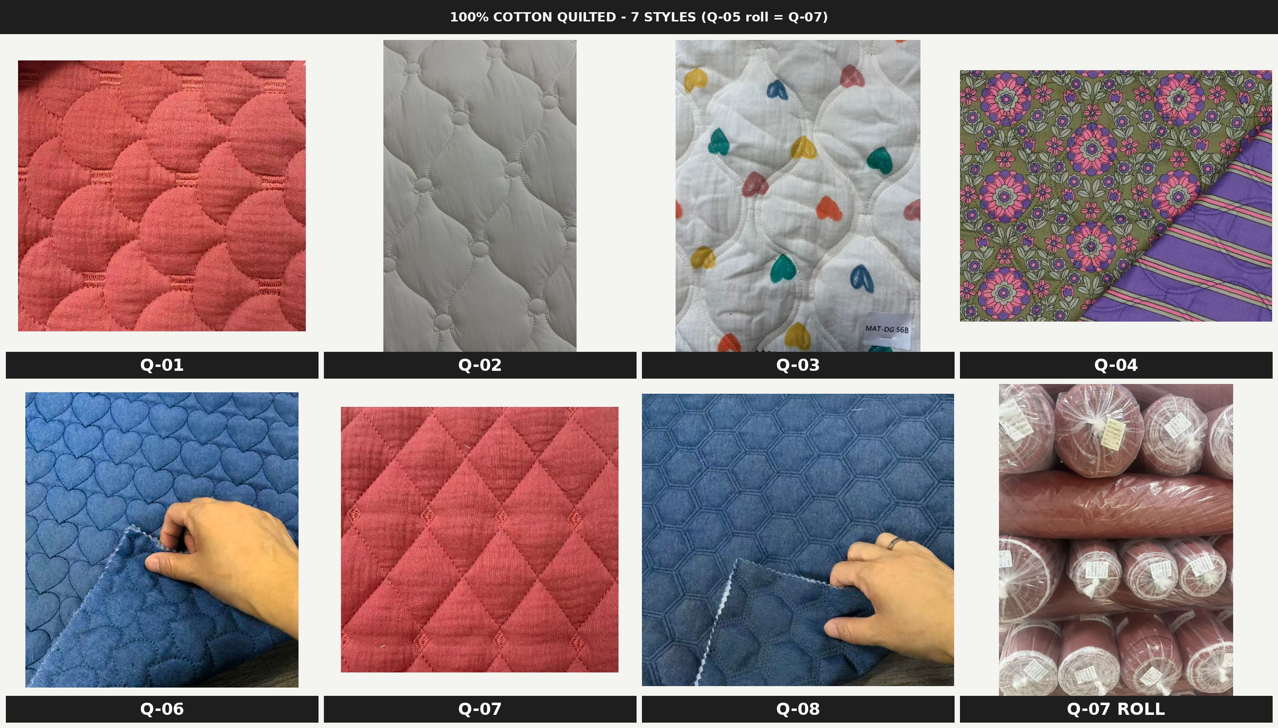 Quilted cotton fabric detail