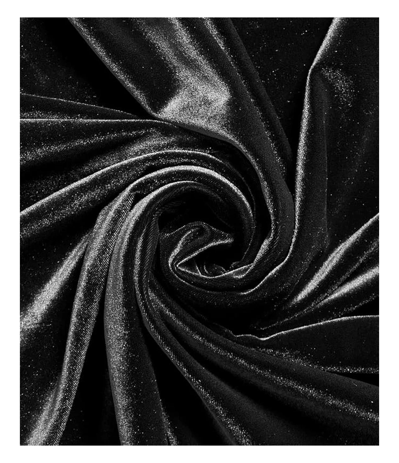 onyx black solid dyed viscose velvet fabric