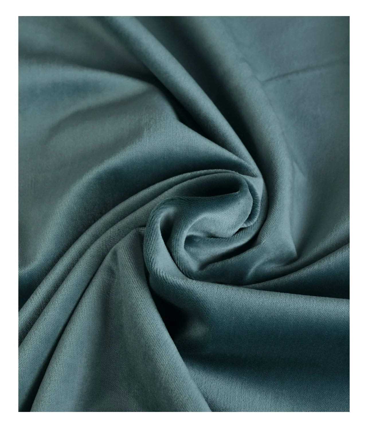 dusty teal solid dyed viscose velvet fabric